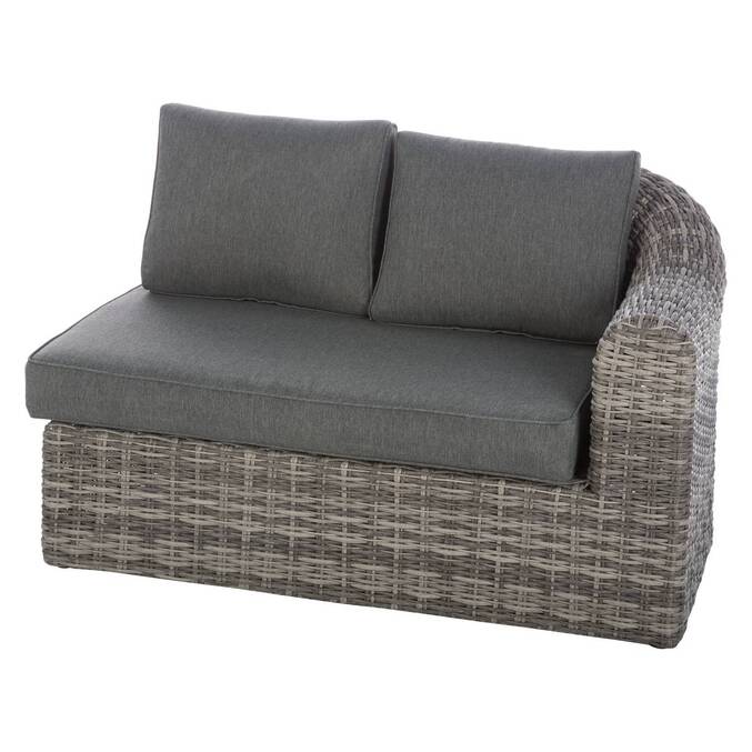 Garden corner sofa set MOORÉA Umber 5 seats - Epoxy-treated aluminum, Synthetic wicker, Polyester Terre d'ombre