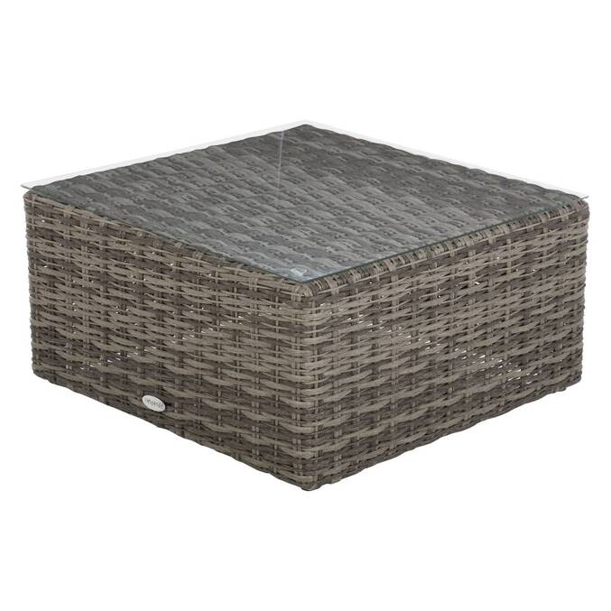 Garden corner sofa set MOORÉA Umber 5 seats - Epoxy-treated aluminum, Synthetic wicker, Polyester Terre d'ombre