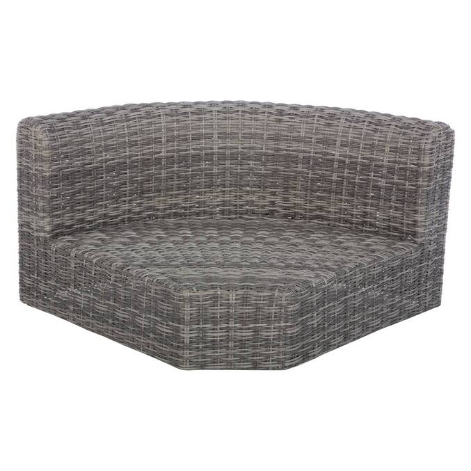 Garden corner sofa set MOORÉA Umber 5 seats - Epoxy-treated aluminum, Synthetic wicker, Polyester Terre d'ombre