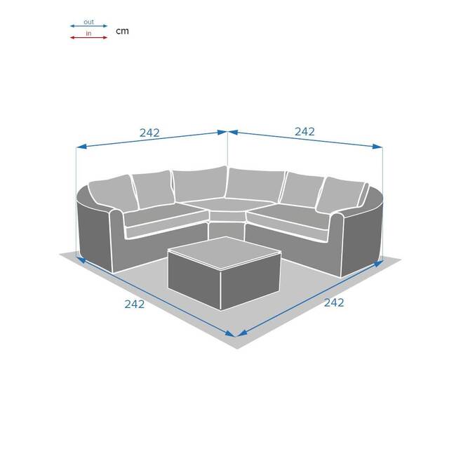 Garden corner sofa set MOORÉA Umber 5 seats - Epoxy-treated aluminum, Synthetic wicker, Polyester Terre d'ombre