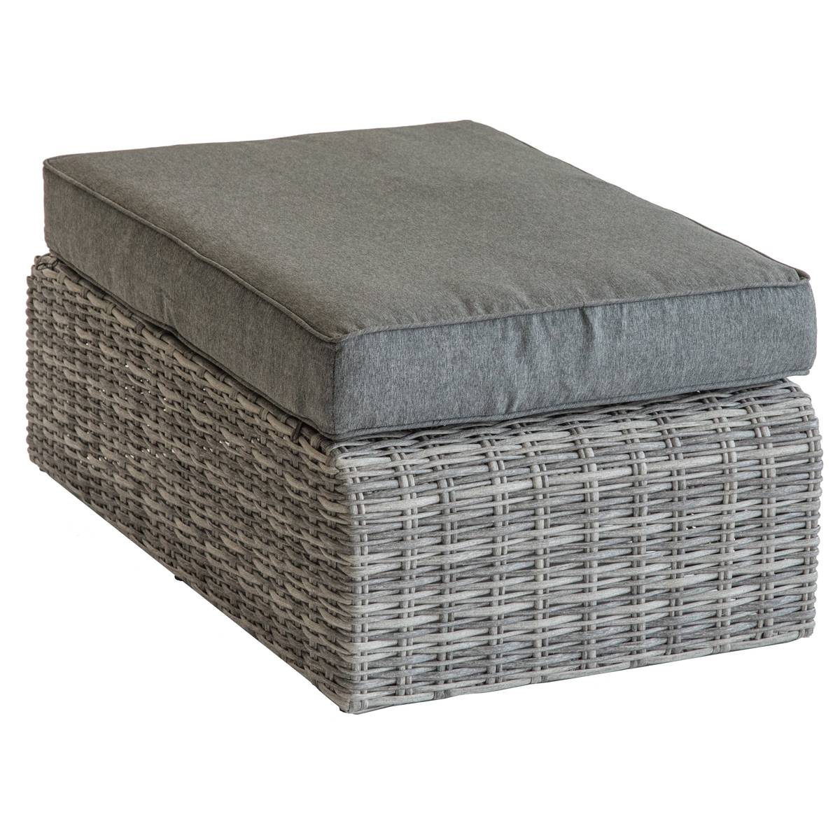 Garden ottoman MOORÉA Umber Epoxy-treated aluminum, Synthetic woven resin, Polyester Terre d'ombre