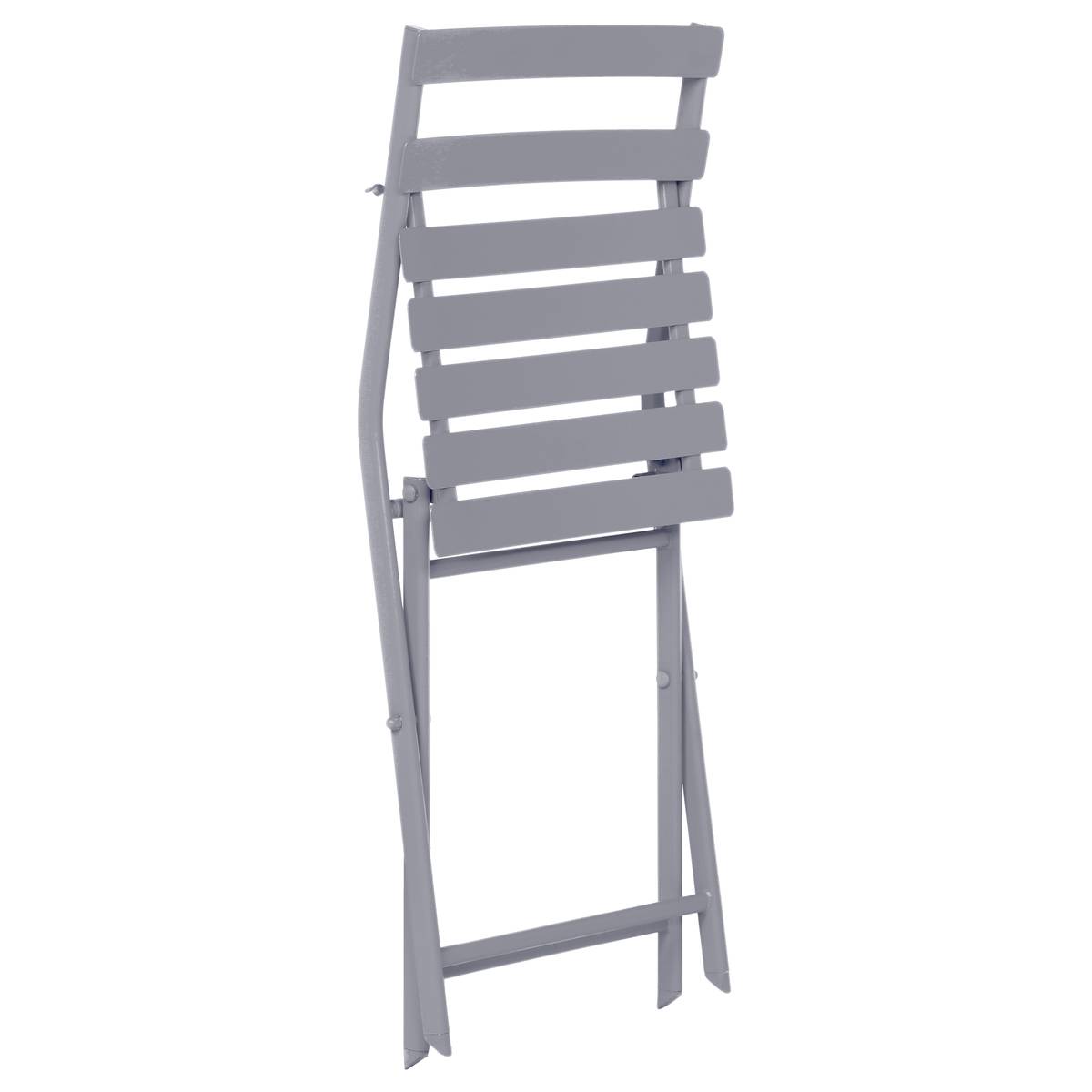 Folding garden chair GREENSBORO Quartz grey Epoxy-coated steel, Reinforced rust treatment Quartz grey