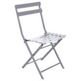 Folding garden chair GREENSBORO Quartz grey Epoxy-coated steel, Reinforced rust treatment Quartz grey