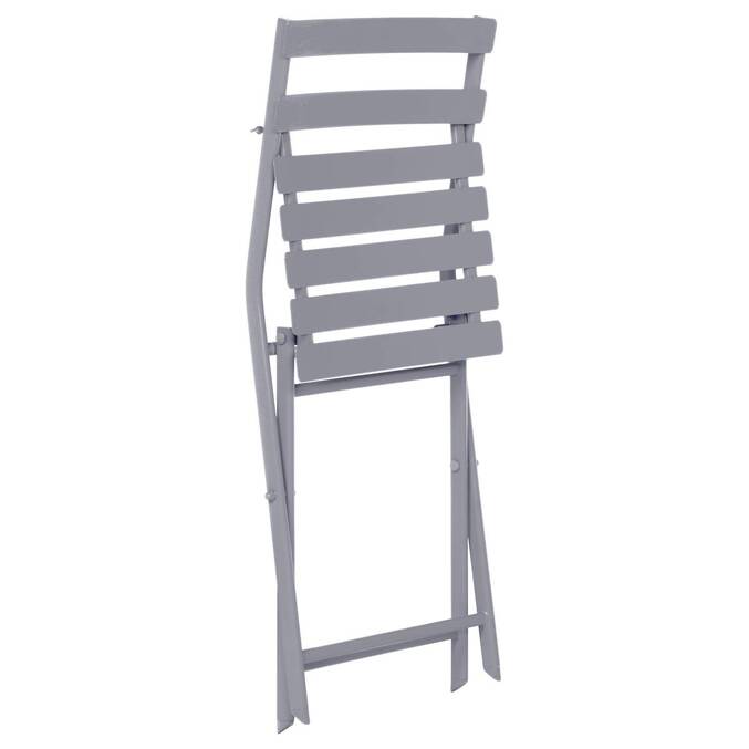 Folding garden chair GREENSBORO Quartz grey Epoxy-coated steel, Reinforced rust treatment Quartz grey