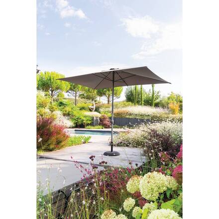 Tilt rectangular parasol LOOMPA Slate 3 x 2 m - Aluminum, Polyester