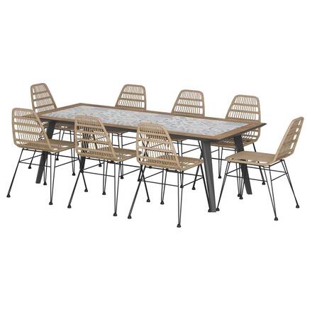Rectangular Garden table LAMBADA Ceramic / Graphite 8 seats - Epoxy-treated and electrophoretically deposited steel, Ceramic