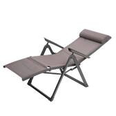 Garden recliner DECIMA Hazelnut / Praline 8 positions - Epoxy-treated aluminum, Texaline Hazelnut / Praline