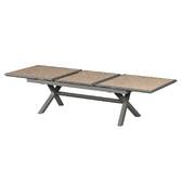 Extendable garden table AXIOME Honey / Praline 12 seats - Epoxy-coated aluminum Honey / Praline