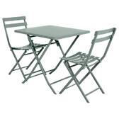 Square folding garden table GREENSBORO Olive green 2 seats - Epoxy-treated steel, Reinforced anti-rust treatment Olive green