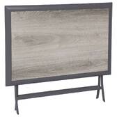 Rectangular folding garden table AZUA Smoke grey 4 seats - Epoxy-treated aluminum, ECP Smoke grey