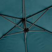 Round cantilever parasol MANOA Teal blue 3 m - Epoxy-coated aluminum, steel, polyester Duck blue