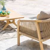 Garden armchair PAPOUASIE Acacia FSC® certified acacia, polyester Taupe / Acacia