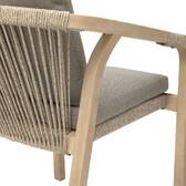 Garden chair with arms PAPOUASIE Acacia FSC® certified acacia, polyester Taupe / Acacia
