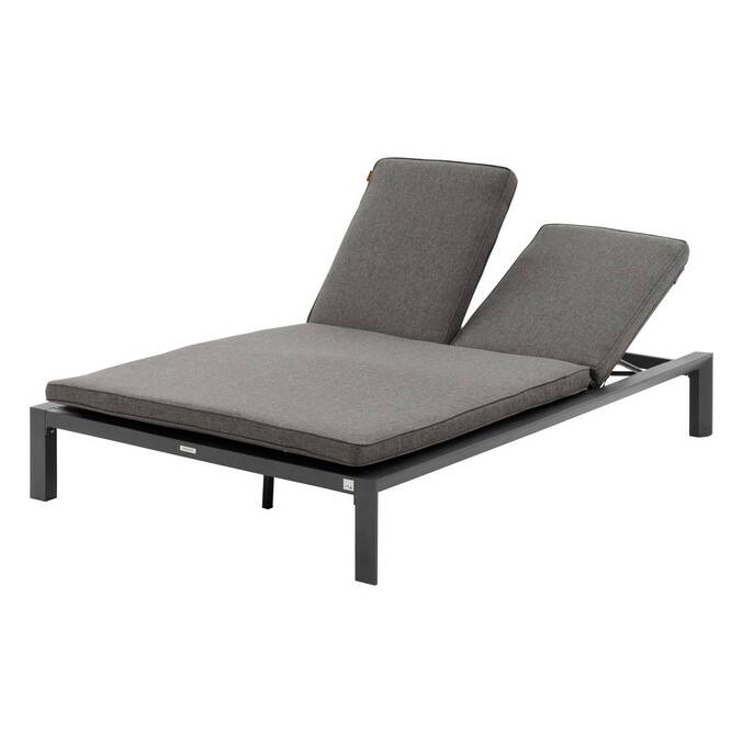 Double pool lounger ÉVASION Anthracite / Graphite 2 seats - Epoxy-treated aluminum, Texaline Anthracite / Graphite