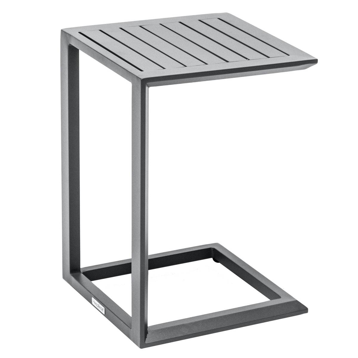 Square garden side table EVASION Graphite 38 x 38 cm - Epoxy-coated aluminum Graphite