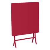 Square folding garden table GREENSBORO Pomegranate 2 seats - Epoxy-treated steel, Reinforced anti-rust treatment Pomegranate