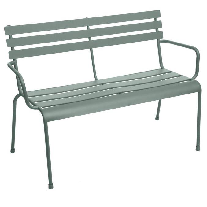 Garden bench GREENSBORO Olive green 2 seats - Epoxy-treated steel, Reinforced anti-rust treatment Olive green