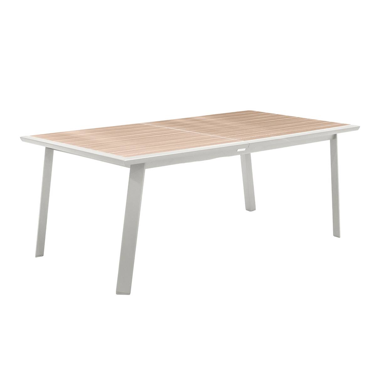 Extendable garden table PAVANE Linen / White 12 seats - Epoxy-coated aluminum Linen / White