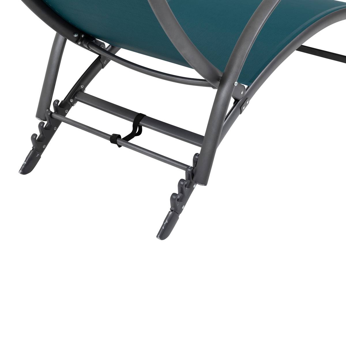 Sun lounger SAMBA Teal / Graphite 4 positions - Epoxy-treated aluminum, Texaline Duck blue / Graphite
