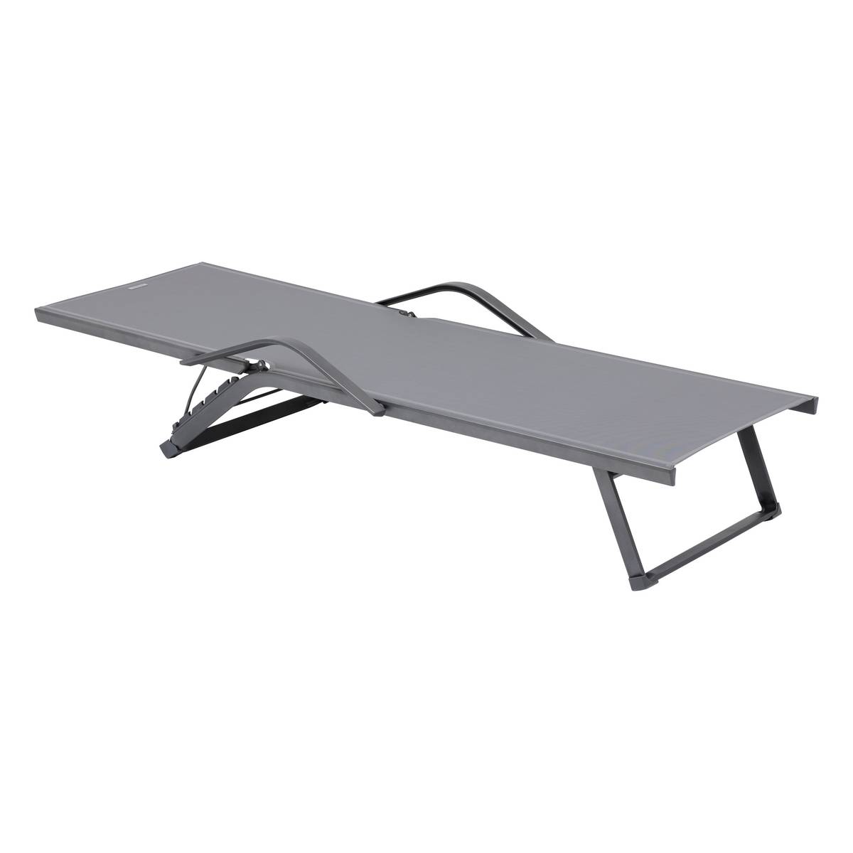 Sun lounger BAYAMO Slate / Graphite 5 positions - Epoxy-treated aluminum, Texaline Slate / Graphite