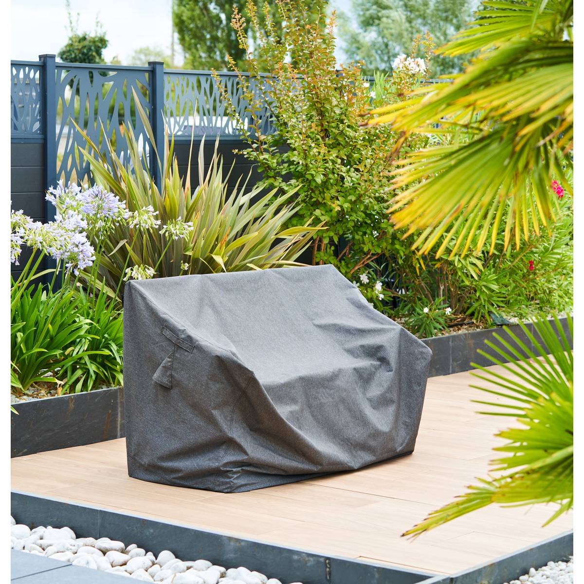 Protective cover for bench HAMBO Grey 145 x 100 x 82 cm - Polyester Grey
