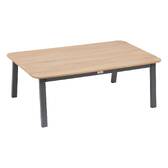 Garden lounge set ORIENGO Anthracite / Graphite 5 seats - Epoxy-treated aluminum, FSC® certified acacia, Polyester Anthracite / Graphite