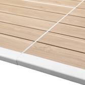 Extendable garden table PAVANE Linen / White 12 seats - Epoxy-coated aluminum Linen / White