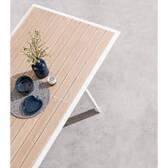 Extendable garden table PAVANE Linen / White 12 seats - Epoxy-coated aluminum Linen / White