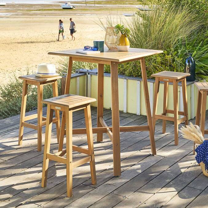 High garden table TIWI Acacia 4 seats - FSC® certified Acacia3634