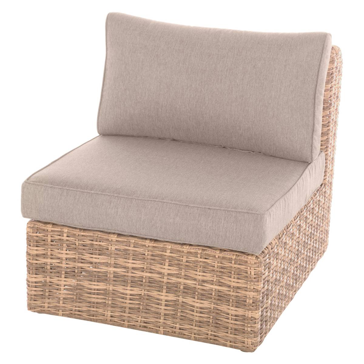 Garden furniture set MOORÉA Savana 5 seats - Epoxy-treated aluminum, Woven resin, Polyester Savana
