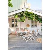 Set of 4 folding garden chairs ESSENTIA Linen / White Epoxy-treated aluminum, Texaline Linen / White