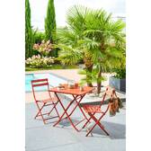 Folding garden chair GREENSBORO Amber Epoxy-coated steel, Reinforced rust treatment Amber