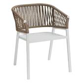 Set of 2 garden chairs ORIENGO Taupe / White Aluminum, Braided Mesh, Polyester Taupe / White