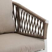 Set of 2 garden chairs ORIENGO Taupe / White Aluminum, Braided Mesh, Polyester Taupe / White