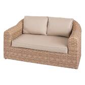 Garden sofa MOORÉA Savana 2 seats - Epoxy-treated aluminum, Synthetic wicker, Polyester Savana