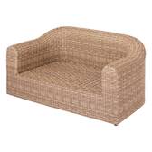 Garden sofa MOORÉA Savana 2 seats - Epoxy-treated aluminum, Synthetic wicker, Polyester Savana