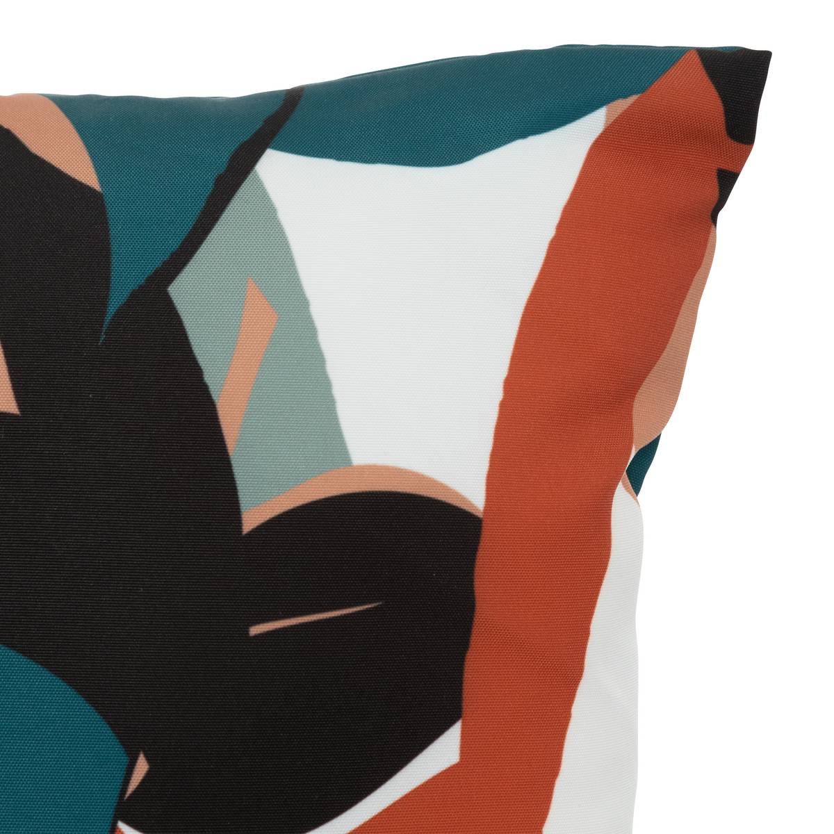 Outdoor cushion DEYO with leaf pattern 40 x 40 cm - Polyester Duck blue