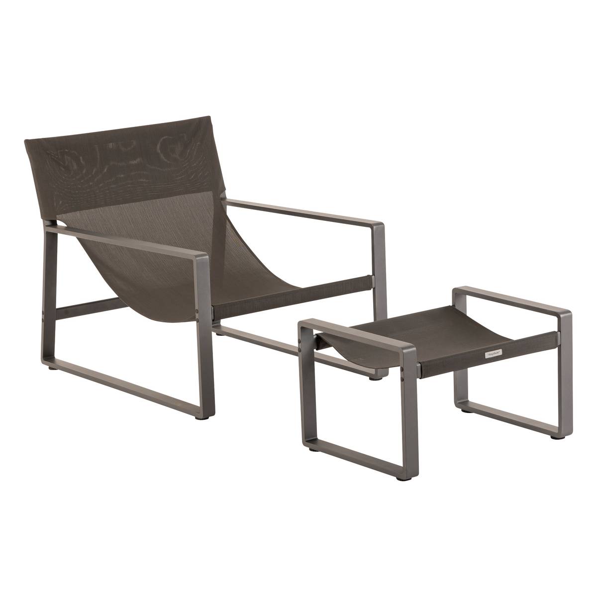 Garden relax armchair LAMBINIO Graphite / Dark grey Epoxy-treated aluminum - Olefin Dark grey / Graphite