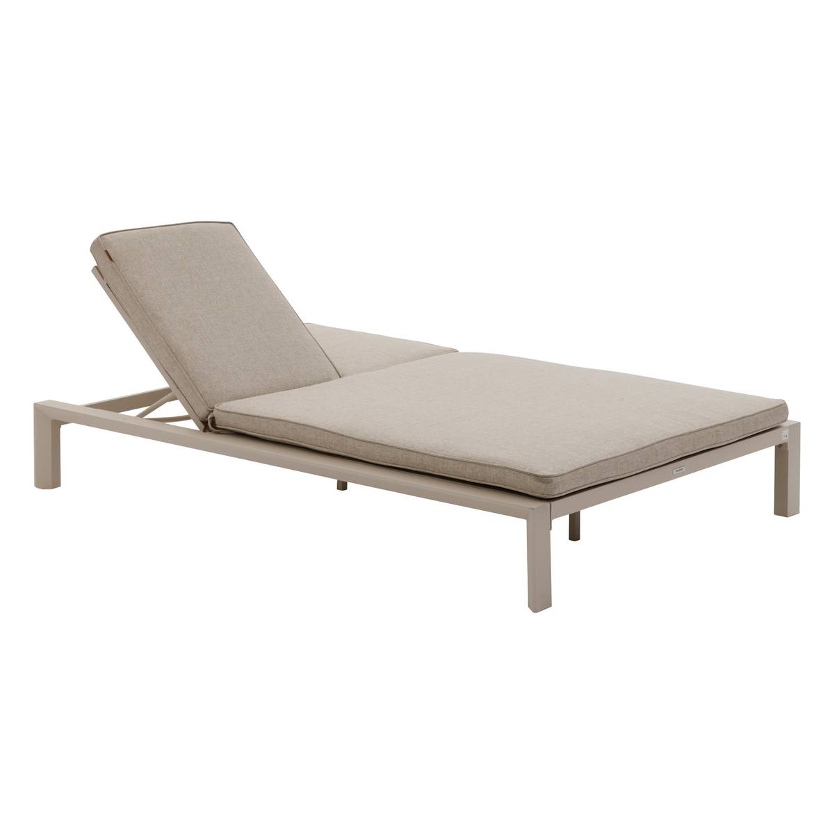 Double pool lounger ÉVASION Clay / Beige 2 seats - Epoxy-treated aluminum, Texaline Beige / Clay