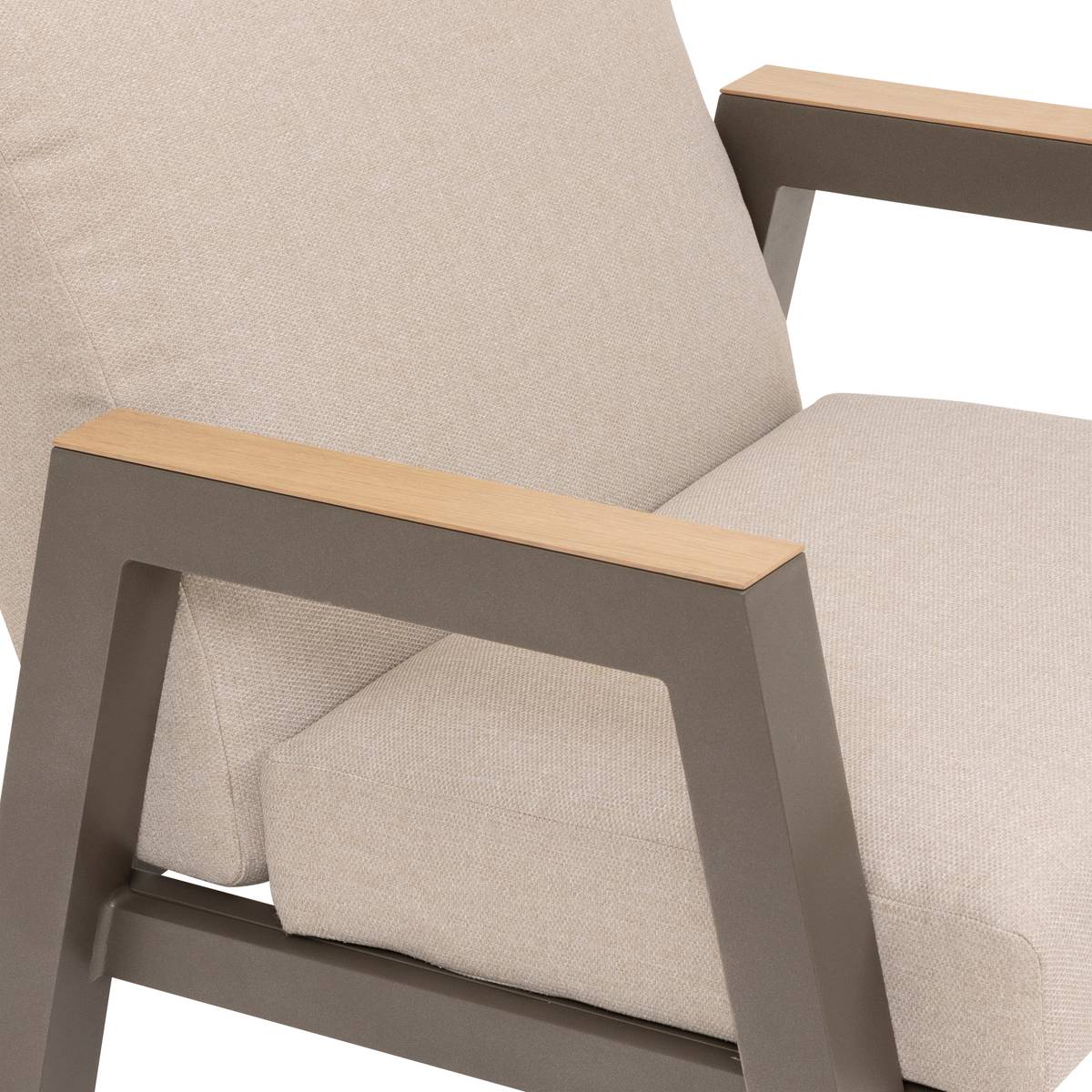 Garden lounge set AXIOME Beige / Praline 5 seats - Epoxy-treated aluminum, Texaline, Olefin Beige / Praline