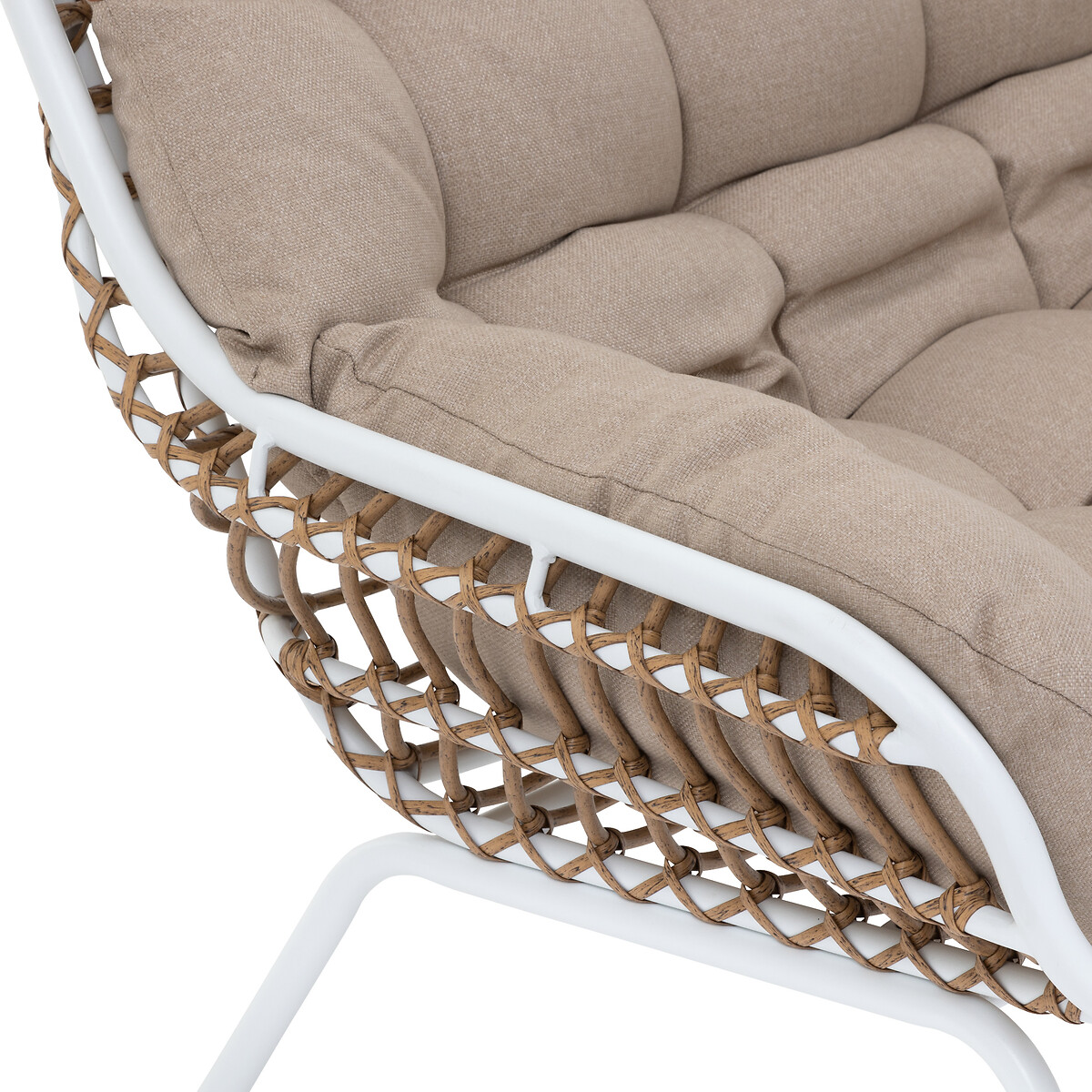 Garden lounge set PAOPAO 4 seats - Epoxy treated steel, Polyester Beige / White
