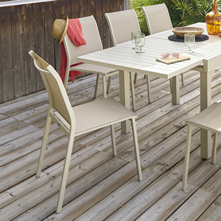 Stacking garden chair ESSENTIA Linen & Clay