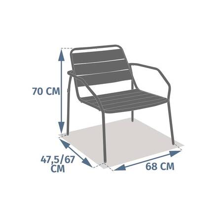 Garden armchair PHUKET Clay Epoxy-coated steel