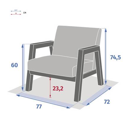 Garden armchair AXIOME Praline Epoxy-treated aluminum, Texaline, Polyester