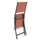 Set of 4 folding garden chairs MODULA Amber / Graphite Epoxy-coated steel, Texaline Amber / Graphite