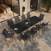 Stackable garden chair with arms ESSENTIA Anthracite / Graphite Epoxy-treated aluminum, Texaline Anthracite / Graphite