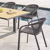 Stackable garden chair with arms RIU Anthracite / Graphite Epoxy-coated aluminum Anthracite / Graphite