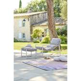 Garden relax armchair LAMBINIO White / Light grey Epoxy-treated aluminum - Olefin Light grey / White