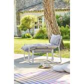 Garden relax armchair LAMBINIO White / Light grey Epoxy-treated aluminum - Olefin Light grey / White