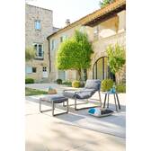 Garden relax armchair LAMBINIO Graphite / Dark grey Epoxy-treated aluminum - Olefin Dark grey / Graphite